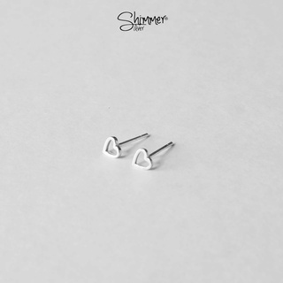 Bông tai bạc 925 Simple Heart - Shimmer Silver