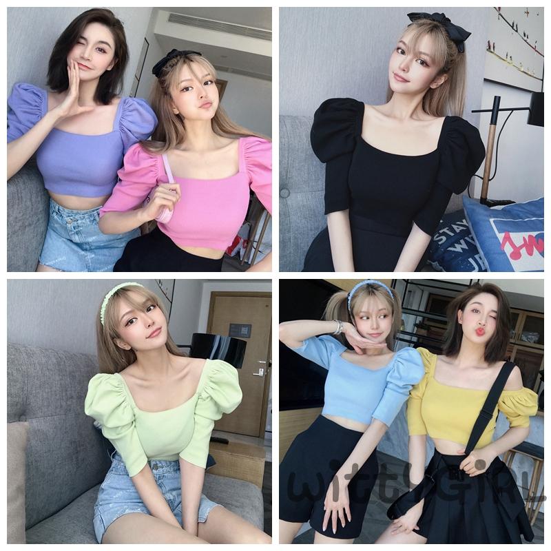 Áo Lửng Tay Phồng Ôm Dáng Quyến Rũ Dành Cho Nữ | BigBuy360 - bigbuy360.vn