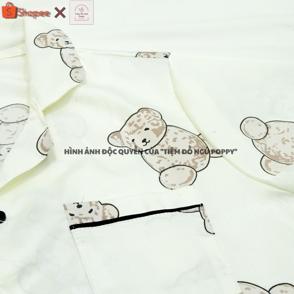 Đồ bộ pyjama quần đùi hoạt hình chất liệu kate thái Pyjama nữ đẹp bộ ngủ nữ cộc tay  POPPY cộc đùi