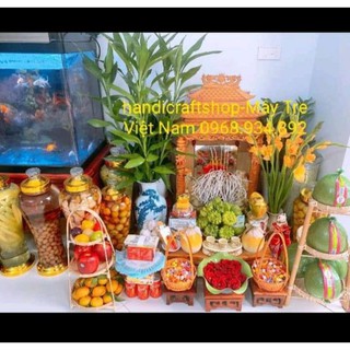 Xả hàng Bộ quang gánh mini đựng hoa quả thờ thần tài