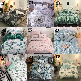 19 Bộ vỏ chăn ga gối cotton poly họa tiết lá  (chat chọn mẫu)