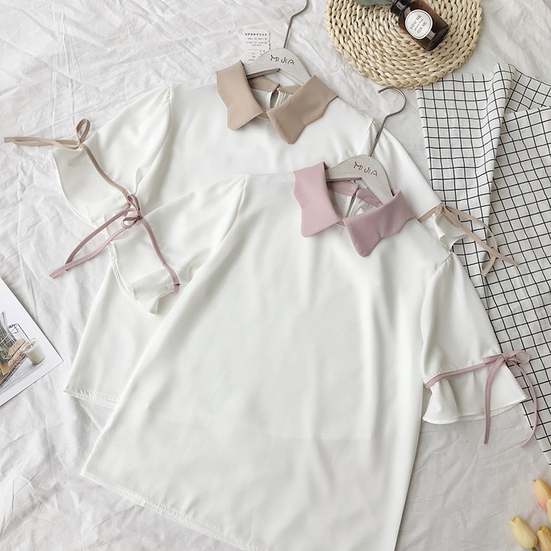 Áo tay ngắn cổ ziczac BERI