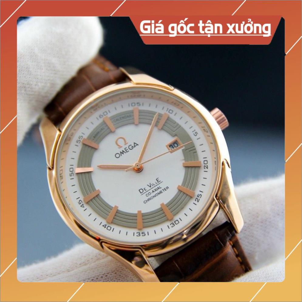 Sale Đồng Hồ Nam Cao Cấp, Đồng Hồ Đeo Tay Thời Trang OMEGA Mặt Tròn Viền Kim Loại Chống Nước Siêu Hót