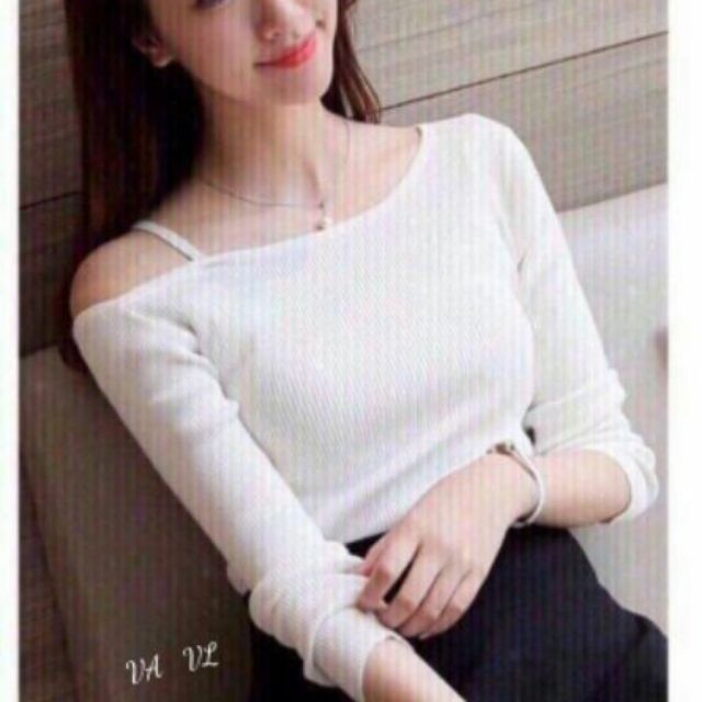 Áo thun gân bẹc vai 1 dây