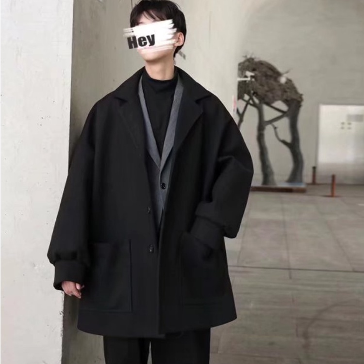 Áo Khoác Len Dày Dáng Dài Màu Sắc áo choàng lông Thời Trang Hàn Quốc áo gió nam from rộng áo gió unisex