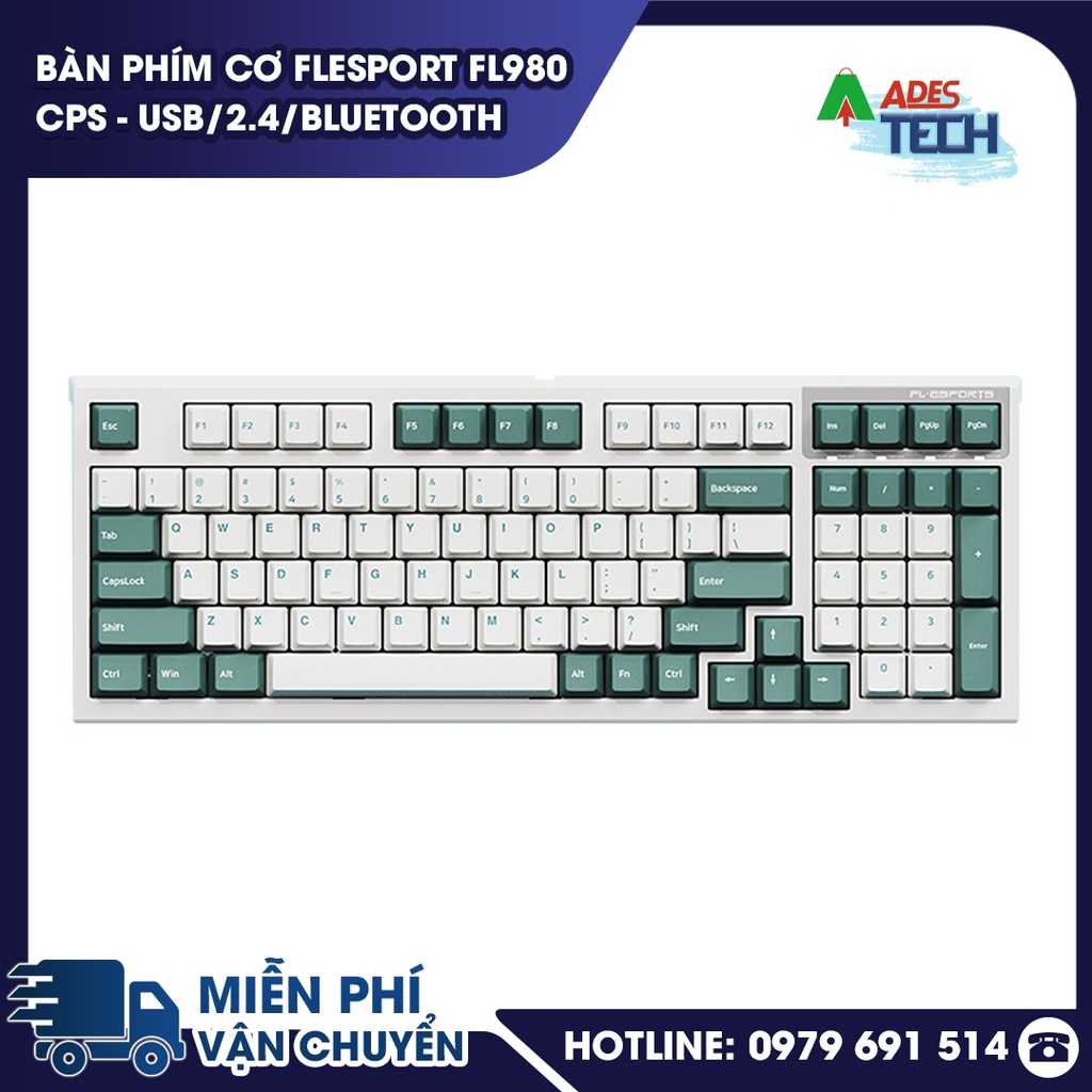 Bàn phím cơ FLEsport FL980 CPS USB/2.4/Bluetooth Bảo hành 24 tháng