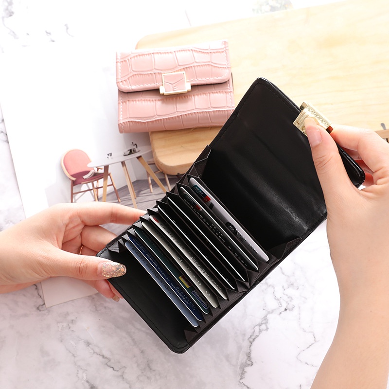 Ví Da Nữ Đựng Thẻ Tín Dụng, Giấy Phép, Tiền Xu Giá Đỡ