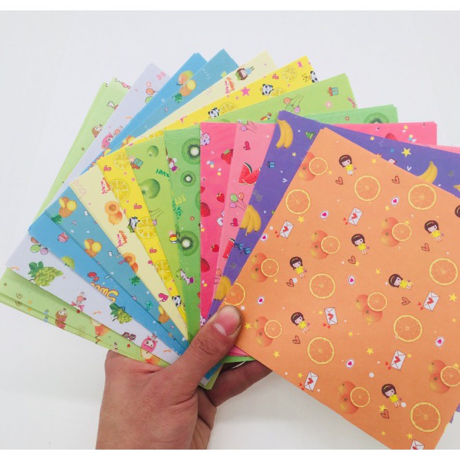 Giấy Thủ Công Nhiều Màu Sắc, Hình Đẹp 15x15cm