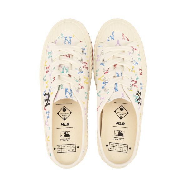 Giày MLB Playball Mule Monogram NY White 32SHSM111-50W - Hàng Chính Hãng - Bounty Sneakers