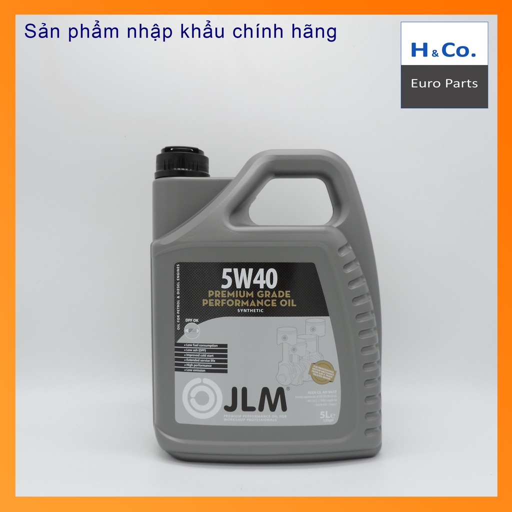 Dầu nhớt ô tô tổng hợp cao cấp JLM 5W40 - Can 5 lít dùng cho tất cả các dòng xe cao cấp xuất xứ HÀ LAN