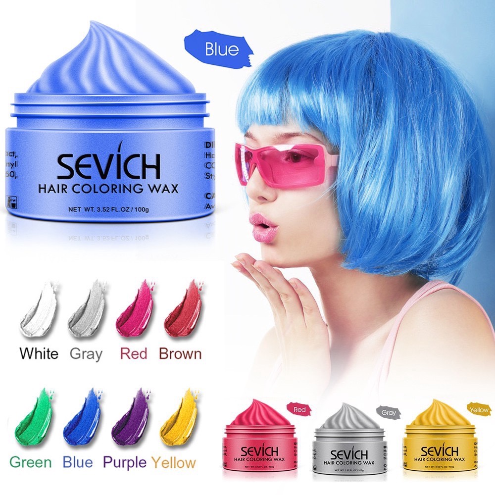 [FreeShip] Sáp Vuốt Tóc Đổi Màu Tạm Thời SEVICH 9 Màu 120Gr Thời Trang