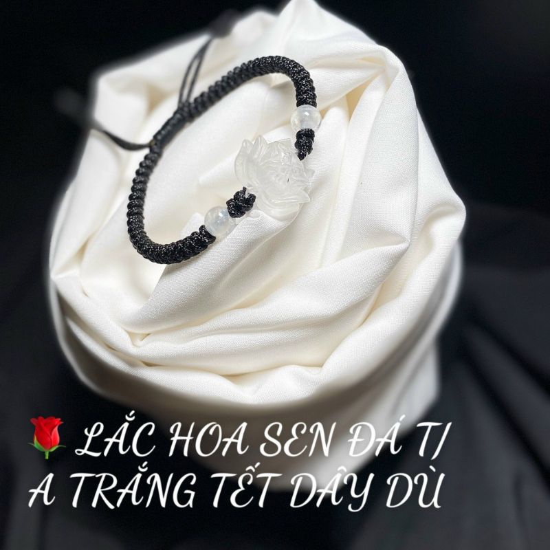 Vòng Tay Tết Dây Dù Mix Charm Hoa Sen ĐA M.HỔ, Ngọc  Đỏ, T. Anh Xanh, T.anh Trắng