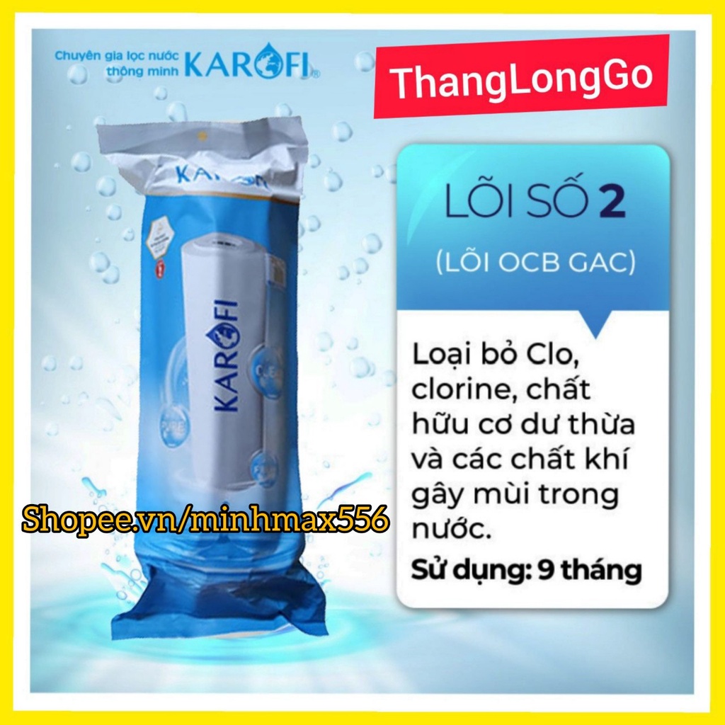 [UY TIN SỐ 1] combo 1 bộ lõi lọc karofi 123 và 1 thanh xả nước thải | Linh kiện lọc nước