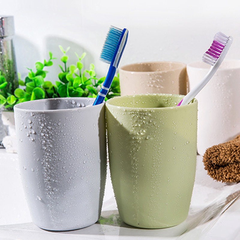 Cốc Đựng Trà / Cà Phê / Sữa / Bàn Chải Đánh Răng Bằng Nhựa Lúa Mì Thân Thiện Với Môi Trường Màu Be Cho Nhà Bếp