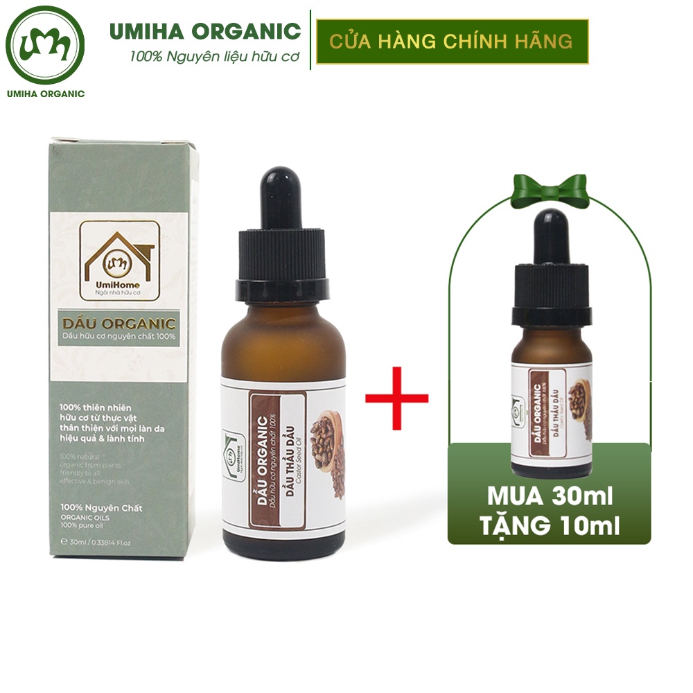 Dầu Thầu Dầu hữu cơ UMIHOME nguyên chất | Castor oil 100% Organic 10ML