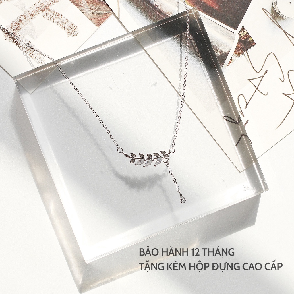 Dây chuyền nữ bạc ta 925 hình lá siêu xinh xắn, vòng cổ bạc cho nữ - Mã TSJD17