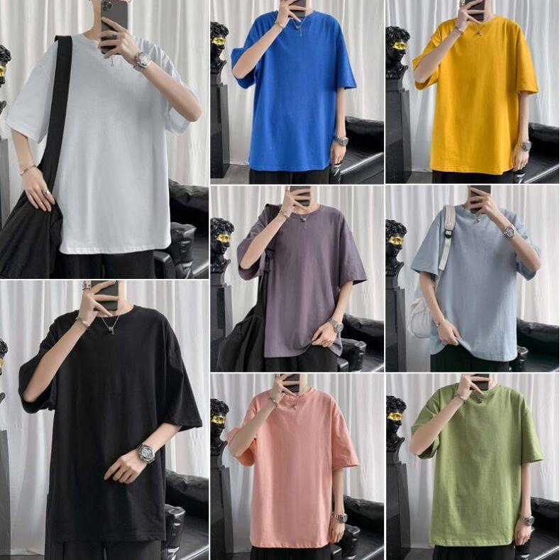 Áo thun nam tay ngắn dáng rộng màu trơn 10 màu thời trang size m-3xl