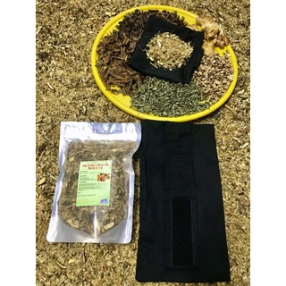 Combo đai + muối chườm bụng thảo dược