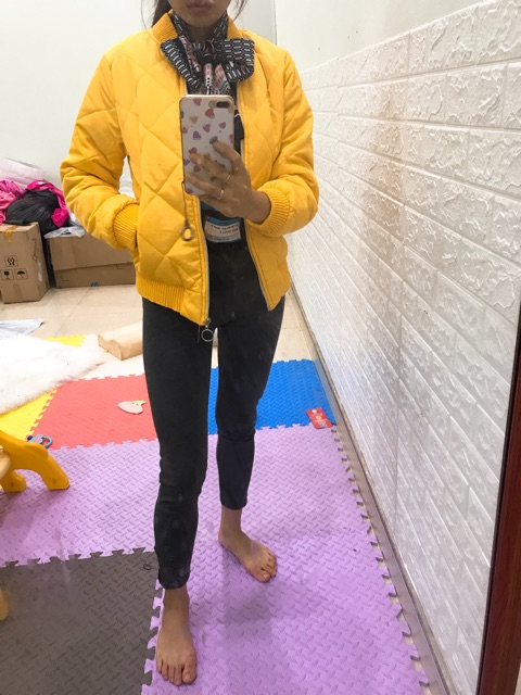 Áo bomber phao  quả trám