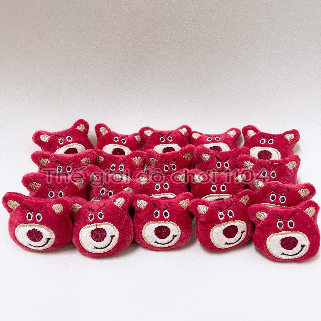 Gấu bông gấu dâu mini Lotso thú bông mini dễ thương làm phụ kiện kẹp tóc, ghim cài áo, máy gắp thú mini