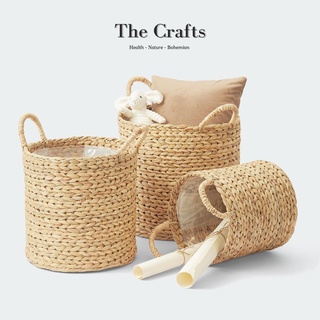 Giỏ lục bình, sọt lục bình đan thủ công có quai xách đủ size dùng đựng quần áo, trang trí decor phòng - The Crafts