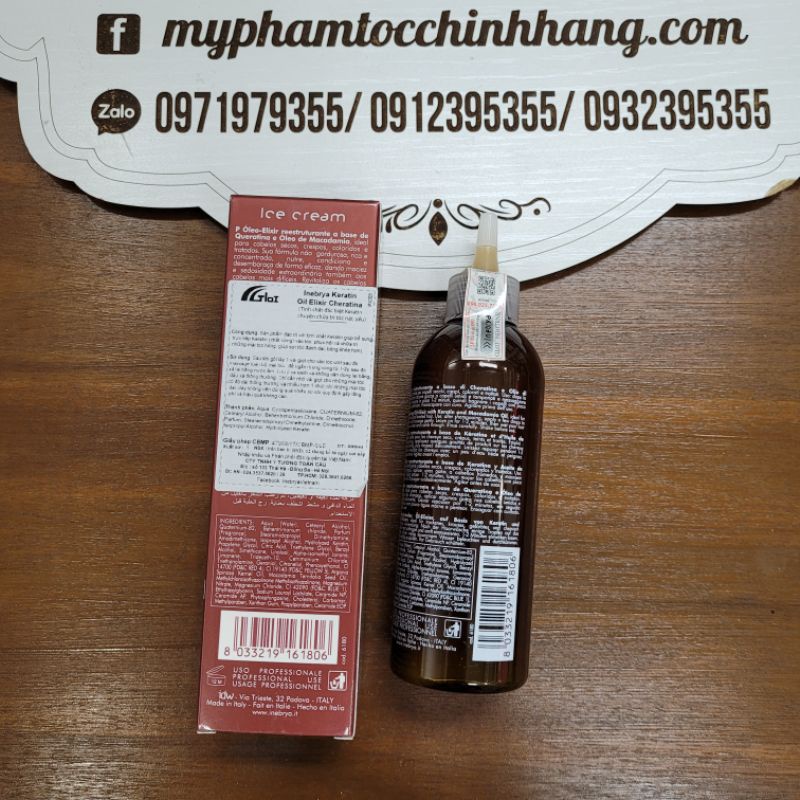 TINH CHẤT PHỤC HỒI TÓC HƯ TỔN KERATIN ELIXIR OIL INEBRYA 200ML