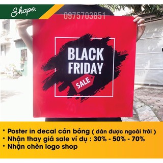 Poster Biển sale cho shop Decal cán bóng dán cửa kính