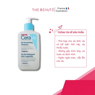 Sữa Rửa Mặt Cerave SA Smoothing Cleanser 236ml - Dành cho da khô, thô ráp, sần sùi