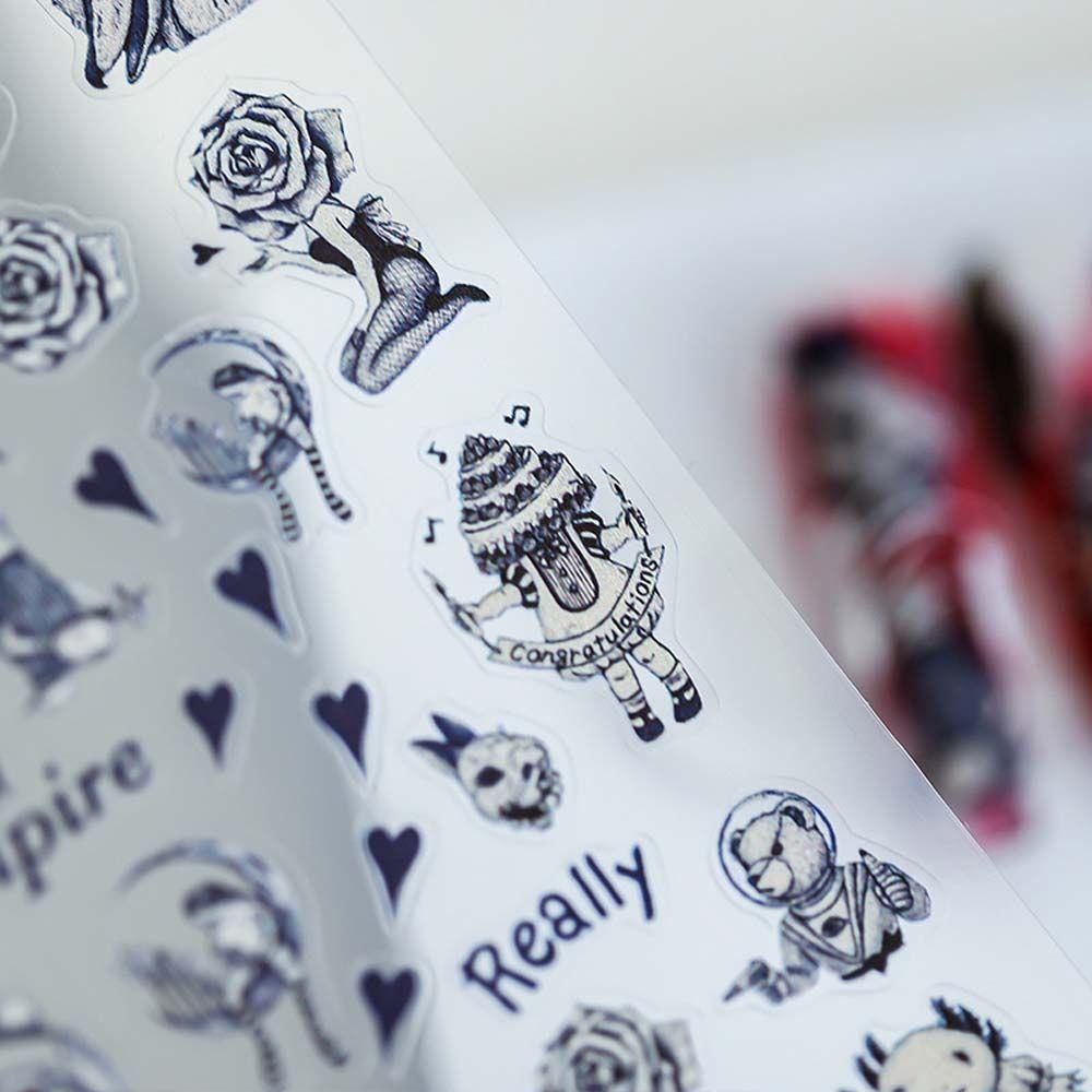 Miếng Dán Trang Trí Móng Tay Hình Bộ Xương Lâu Đài Halloween Thời Trang