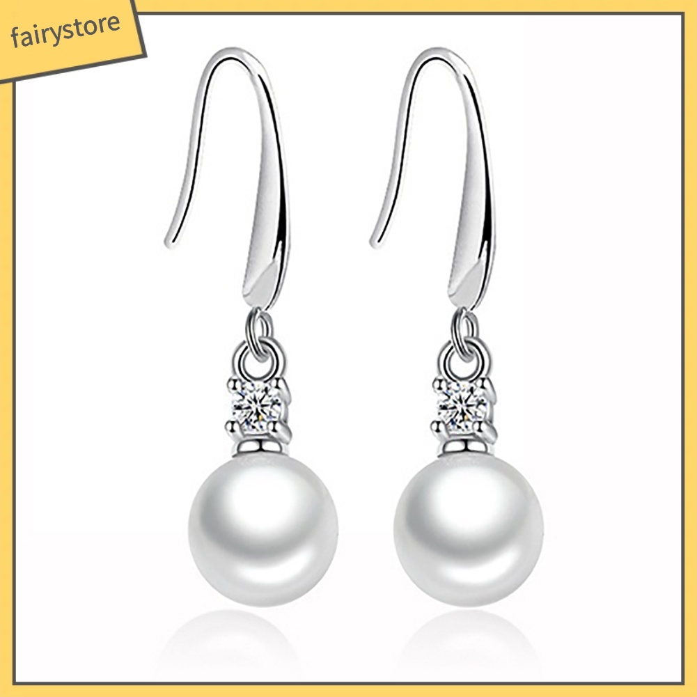 Khuyên Tai Dạng Móc Đính Ngọc Trai Nhân Tạo Kiểu Dáng Thời Trang