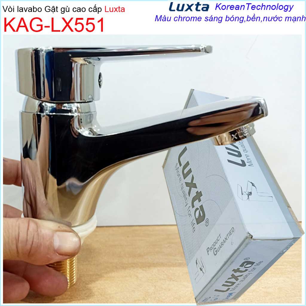 Vòi lavabo lạnh gật gù Luxta KAG-LX551, Vòi chậu rửa mặt nước mạnh thiết kế đẹp tinh tế từng chi tiết