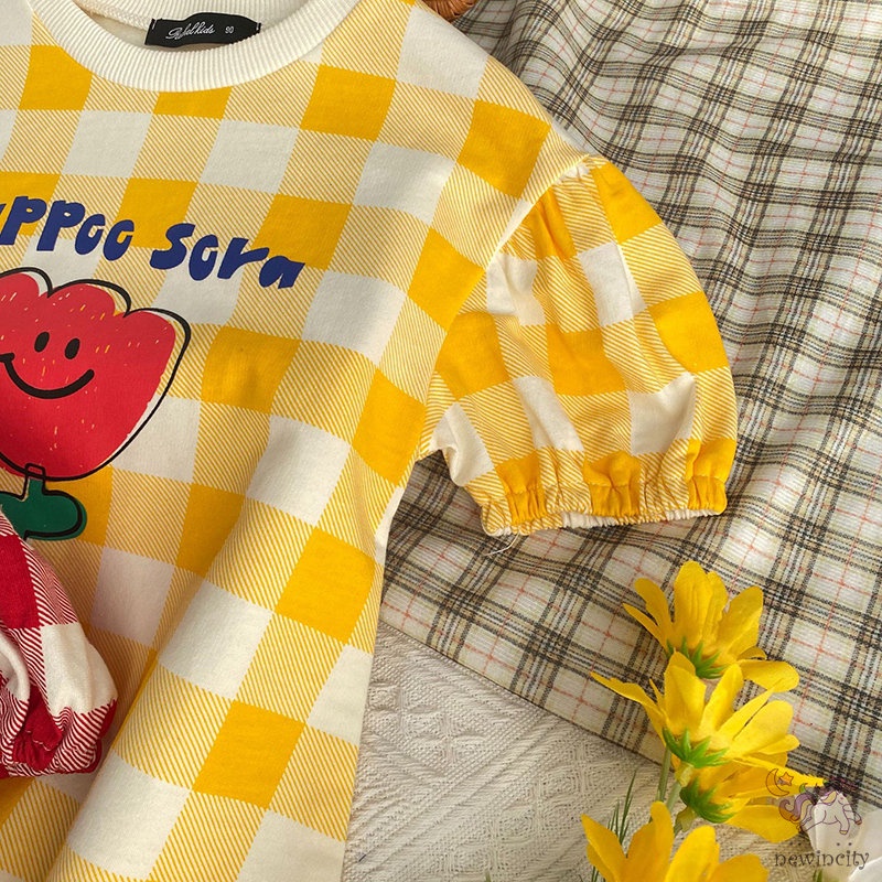 Đầm Tay Ngắn Dáng Rộng In Họa Tiết Hoa Lá Phong Cách Hàn Quốc Thời Trang Mùa Hè Xinh Xắn Cho Bé Gái