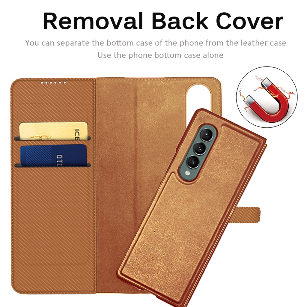 Bao Da PU + PC Cứng Siêu Mỏng Làm Giá Đỡ Chống Trầy Xước Cho Samsung Galaxy Z Fold 3 Z Fold 3