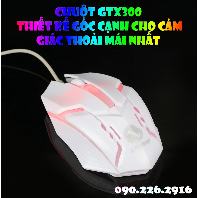 Chuột Máy Tính, Chuột Chơi Game Máy Tính Gaming GTX300 Có Đèn Led Chính Hãng