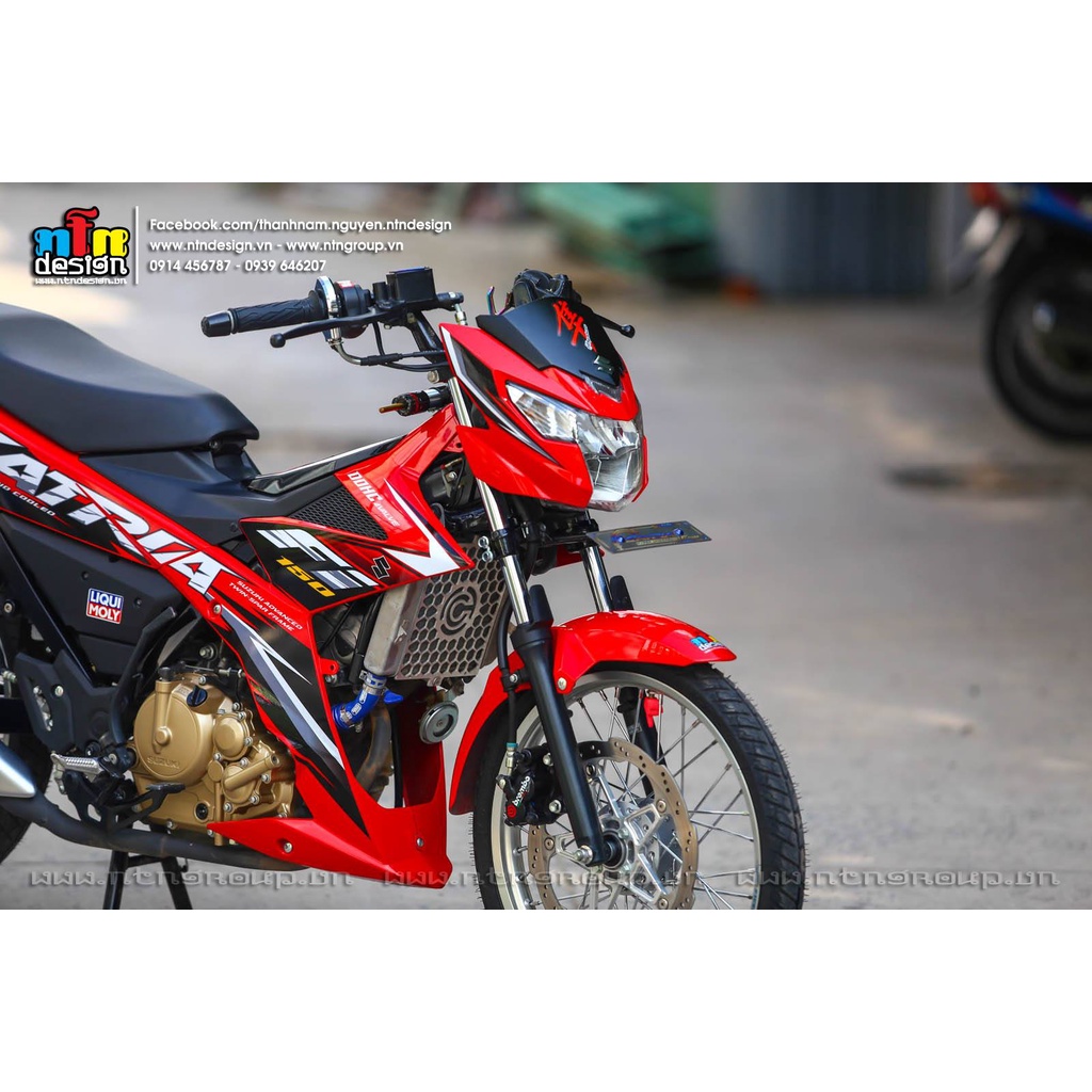 Tem /decal Rời Dán Xe Raider FI Mẫu Đỏ Đen Chữ Satria Cực Hot, Hàng 3 Lớp Chất Lượng Cao