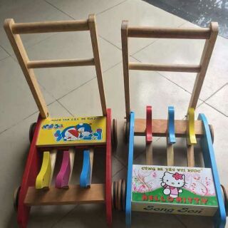 Xe gỗ tập đi 3 con gà cho bé