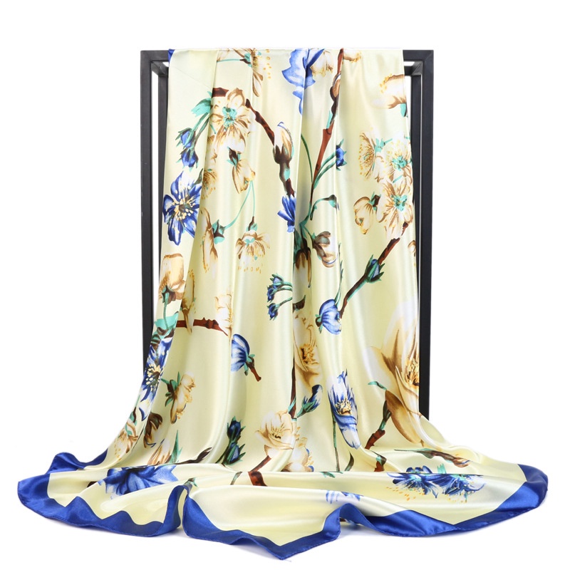 Khăn Choàng Vuông 90cm Vải Satin Thời Trang Cho Nữ WJ1001-34
