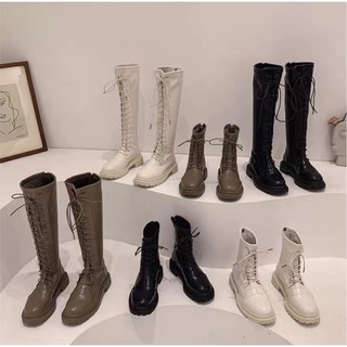 ] boot đế bánh mì buộc dây