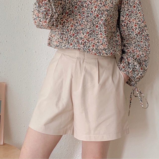 Quần shorts đũi basic