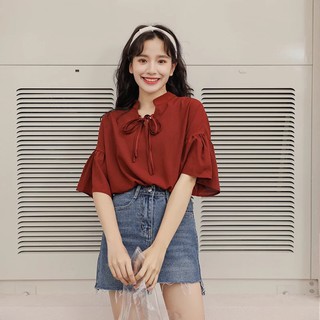 Áo von cổ trụ phối nợ ngực dẽ thương TTS0246