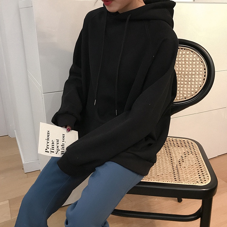 Áo Hoodie Nam Nữ Trơn Nỉ Dài Tay Phong Cách Hàn Quốc Tay Dài Form Rộng | BigBuy360 - bigbuy360.vn