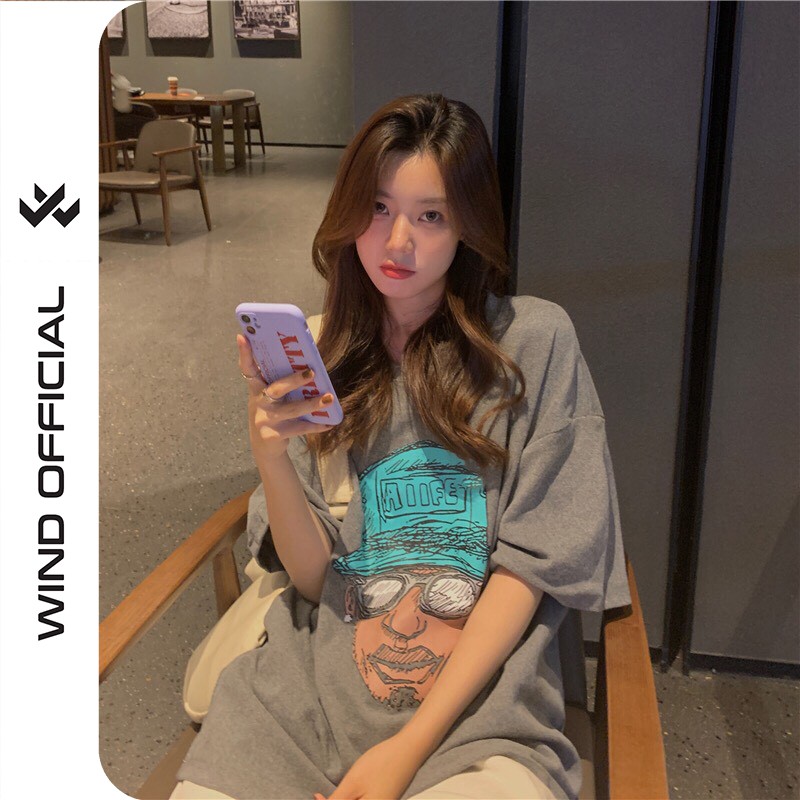 Áo phông nữ WIND unisex form rộng tay lỡ cotton ALLFE thời trang nam nữ ulzzang | BigBuy360 - bigbuy360.vn