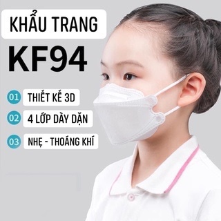 Khẩu Trang KF94 Trẻ Em -Set 50 Chiếc Khẩu Trang Y Tế 4 Lớp KF94 Trẻ Em - kháng khuẩn BFE &gt;=95%, chống bụi mịn PM2.5