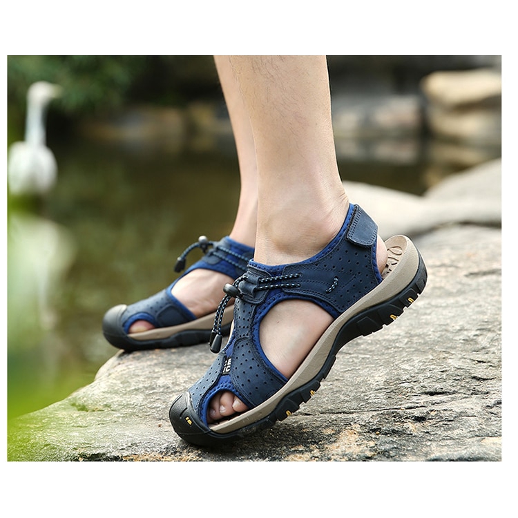 Giày sandal da thời trang năng động thoải mái cho nam