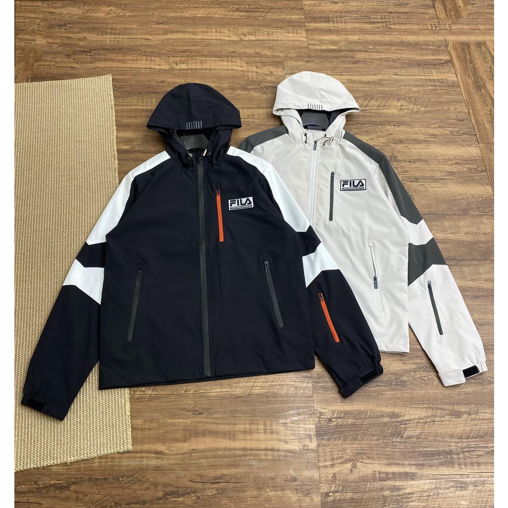 Áo khoác nam dài tay FILA Fila patch có mũ trùm đầu cá tính, trẻ trung