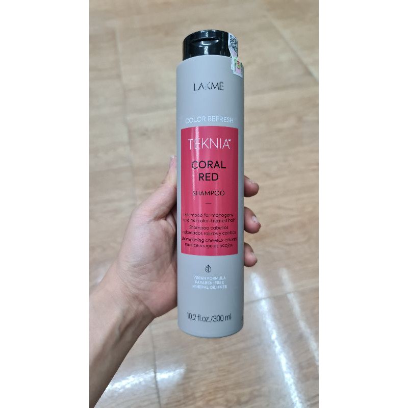 Dầu gội và mặt nạ BỔ SUNG HẠT MÀU cho tóc nhuộm đỏ Lakme Teknia REFRESH CORAL Red Refresh 300ml - 200ml