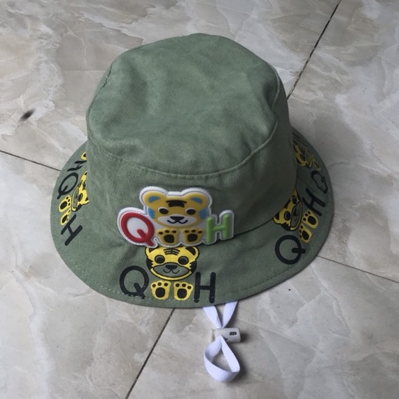 Mũ Tai Bèo Vải hình chó QH Hai Mặt Chống Nắng Thời Trang Cho Bé