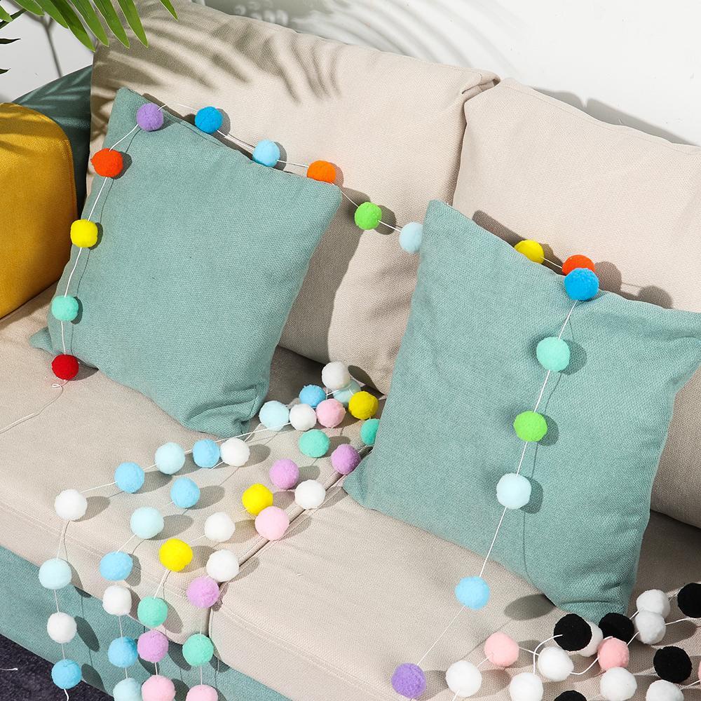 Dây Chuyền Dài 2.5M Có Mặt Dây Hình Bông Pompom Nhiều Màu Sắc|Dây Treo Trang Trí Phòng Cho Bé