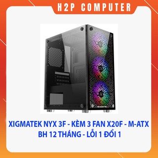 Vỏ Case XIGMATEK NYX 3F (EN43057) - M-ATX, 2 SIDE TEMPERED GLASS, KÈM 03 FAN XIGMATEK X20F