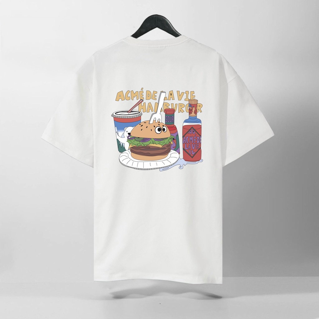 Áo Thun Tay Lỡ ADLV Humburger, Form rộng oversize, áo phông unisex, chất liệu Cotton - KKIM Shop